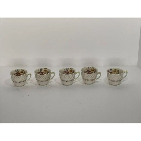 Royal Doulton Grantham Brown 6 Demitasse Espresso Cups and 4 Saucers D547 - Picture 9 of 9
